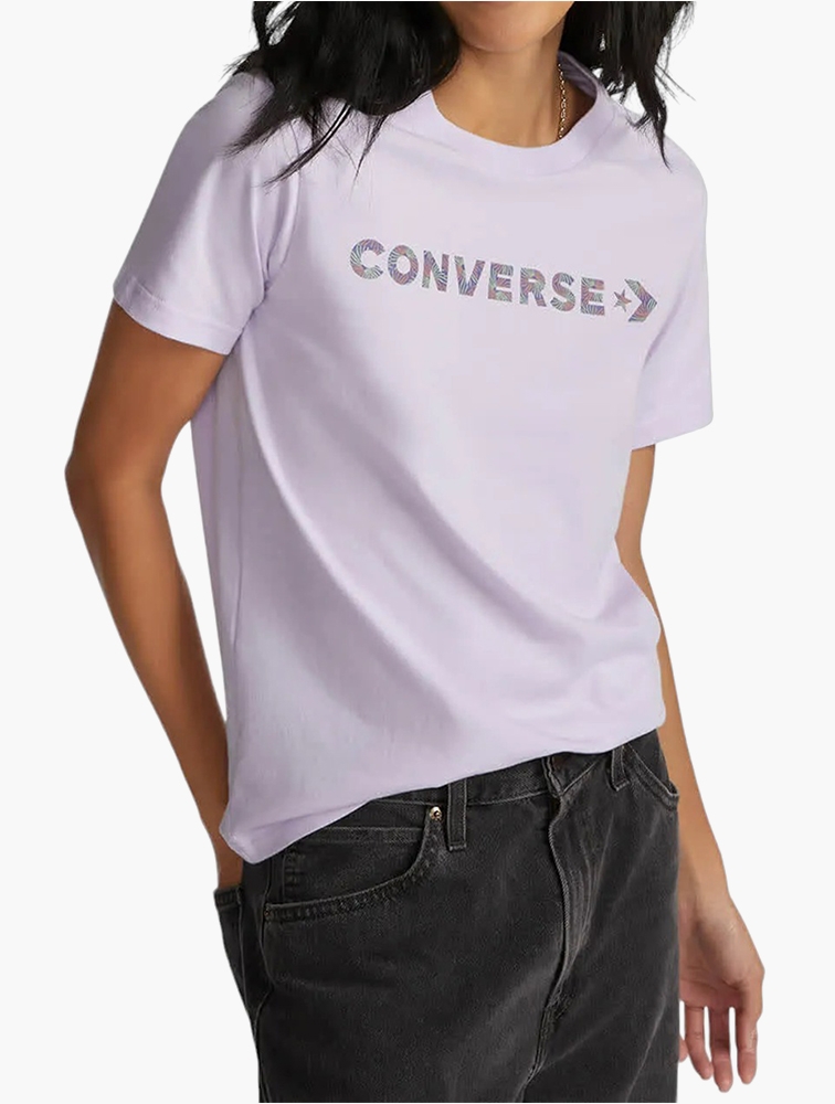 Shop Converse Violet Wordmark Short Sleeve Tee for Women from